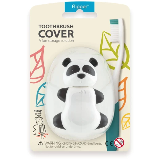 Panda Toothbrush Cover for Kids, Flip Fun Animal Design, Protects & Hygienic - Image 2
