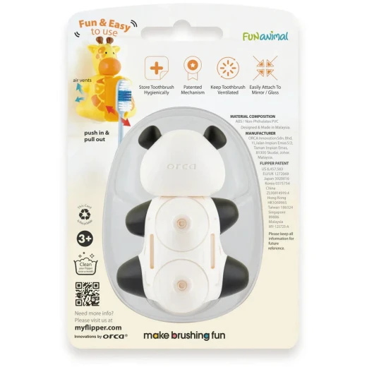 Panda Toothbrush Cover for Kids, Flip Fun Animal Design, Protects & Hygienic - Image 4