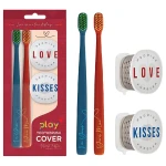 Flipper Play Ilove 2in1 Toothbrush Combo Pack with Protective Cover: Includes 1 Toothbrush & Cover, Hygienic Design, Suitable for Kids and Adults - Flipper play ilove