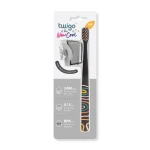 Flipper Twigo Adult Basic Toothbrush Combo Pack Smoke, 2-in-1 Travel Protection - Flipper twigo