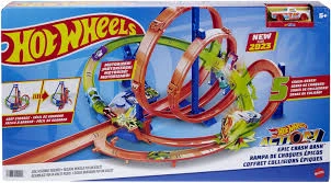 مجموعة لعب Hot Wheels Epic Crash Dash المثيرة: انطلق في مغامرات التصادم المثيرة! تتضمن مسارات إطلاق، مناطق تحطم، وسيارات بمقياس 1:64، مناسبة للأطفال بعمر 4 سنوات فما فوق.