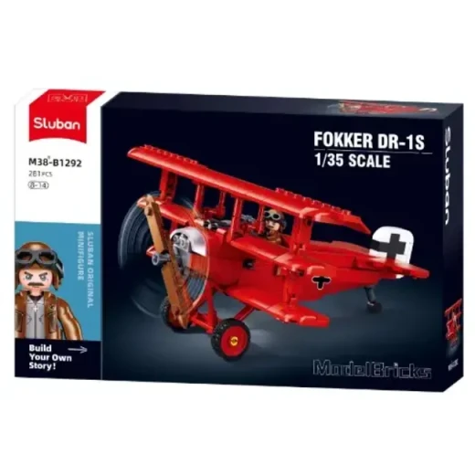 ModelBricks Fokker DR 1S Airplane Model Kit 1/35 Scale Featuring 281 Pieces For Advanced Modelers Aircraft Enthusiasts Detailed Construction Set Highly Collectible