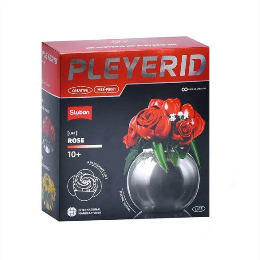 PLEYERID Red Roses in Plated Vases: 313 Pieces for Elegant Home Decor, Perfect for Gifting and Special Occasions - Pleyerid - Image 2