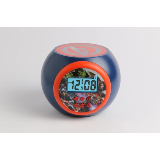 Disney Avengers Kids Alarm Clock with Projector and Blue LED Display. Features Snowflakes Projection, Automatic Timer (5, 10 or 30 mins) and Easy-to-Use Buttons. Age 3+ - Disney - Image 4