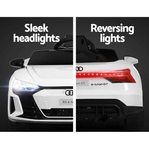 سيارة أودي RS e-tron GT كهربائية للركوب للأطفال، لون أبيض، جهاز تحكم عن بعد 12 فولت، 2.4 جيجاهرتز - أودي - Image 5