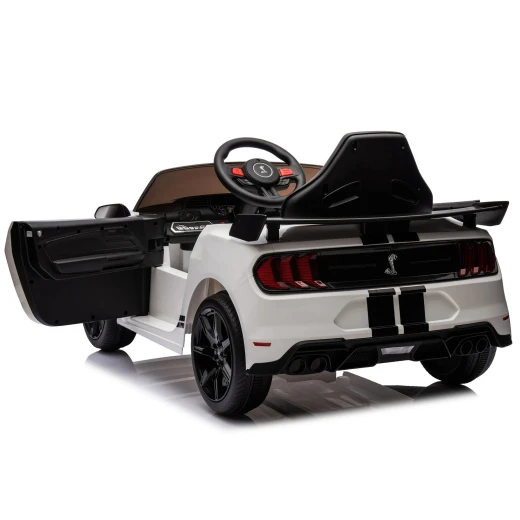 سيارة فورد موستانج شيلبي GT500 للركوب، مرخصة كهربائية 12 فولت، تحكم عن بعد، أبيض سيارة فورد موستانج شيلبي GT500 للركوب، مرخصة كهربائية 12 فولت، تحكم عن بعد، أبيض