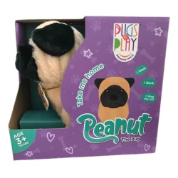 Pugs At Play 6.5in Walking Pug Electronic Animated Puppy with Realistic Barking Sounds and Movement, Soft Hypoallergenic Fur, Perfect Toy for Children Sensitive to Pets