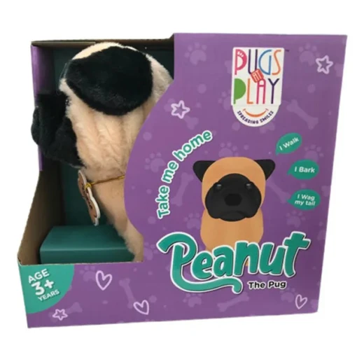 Pugs At Play 6.5in Walking Pug Electronic Animated Puppy with Realistic Barking Sounds and Movement, Soft Hypoallergenic Fur, Perfect Toy for Children Sensitive to Pets - Pugs at play - Image 2