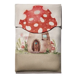 Urban Rugs Linen Fabric Mushroom Design Envelope Gift Packaging for Presents 50x70 cm