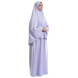 Urban Rugs Jordan Lavender Minimal Islamic Prayer Wear Two Piece Isdal Soft Crochée Fabric