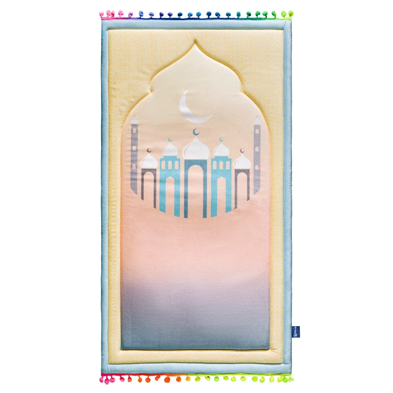 سجادة صلاة صن شاين للأطفال من أوربان رغز، قماش مخملي ناعم مبطن بتصميم محفور، 47 × 85 سم - اربن رجز