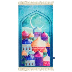 Urban Rugs Alaa Eldein Original Prayer Mat Chenille Fabric Padded with Foam 115 x 67 cm