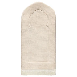 Urban Rugs Jordan Sand Arched Plain Prayer Mat Soft Woven Fabric 130x73 cm