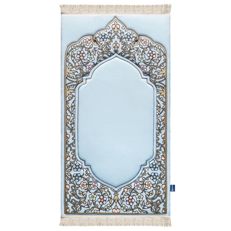 سجادة صلاة بريميوم بتصميم القوس الذهبي الناعم من أوربان روجز 120x64 سم قماش مخملي ناعم بسمك فوم 1.7 سم - اربن رجز