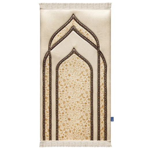 سجاد صلاة جولدن بلوسوم بريميوم مبطن من أوربان روجز الأردن 120x64 سم قماش مخملي ناعم سجاد صلاة جولدن بلوسوم بريميوم مبطن من أوربان روجز الأردن 120x64 سم قماش مخملي ناعم