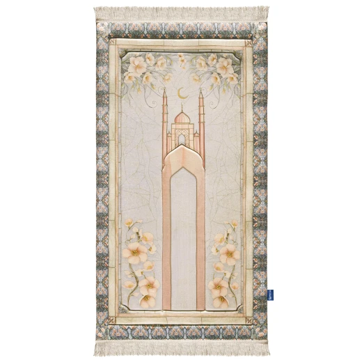 سجادة صلاة فاخرة بتصميم زجاج ملون من أوربان روجز الأردن، 120x64 سم، نسيج مخملي ناعم مبطن بسمك 1.7 سم سجادة صلاة فاخرة بتصميم زجاج ملون من أوربان روجز الأردن، 120x64 سم، نسيج مخملي ناعم مبطن بسمك 1.7 سم