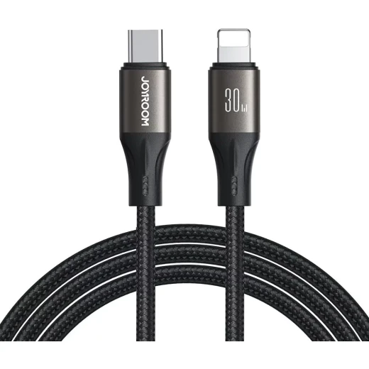 كيبل شحن سريع JOYROOM S A25 من لايتنينج إلى USB C بطول 1.2 متر 30 واط أسود كيبل شحن سريع JOYROOM S A25 من لايتنينج إلى USB C بطول 1.2 متر 30 واط أسود