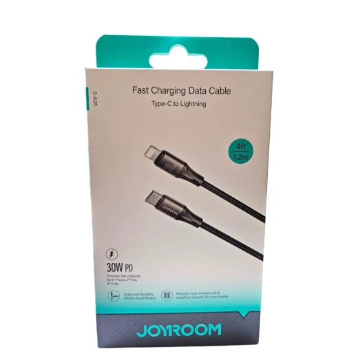 كيبل شحن سريع JOYROOM S A25 من لايتنينج إلى USB C بطول 1.2 متر 30 واط أسود - جوي روم - Image 6