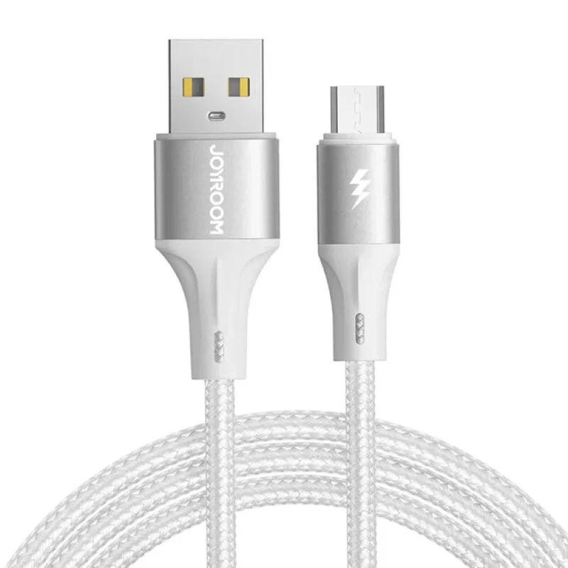 كابل محول JOYROOM USB إلى Micro USB أبيض 1.2 متر شحن سريع - جوي روم