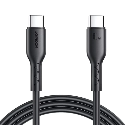 كابل شحن ونقل بيانات JOYROOM SA26-CC3 بقوة 60 واط من النوع C إلى النوع C بطول 1 متر أسود