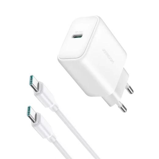 شاحن جداري جوي روم JR-TCF24 بمنفذ USB-C بقوة 30 واط، شحن سريع، أبيض، مع كابل USB-C - جوي روم - Image 2