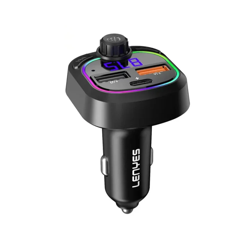 شاحن سيارة لينيس CA902 سريع بثلاث منافذ USB-A و USB-C PD أسود بقوة إجمالية 45 واط - لينيس