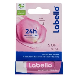Labello Soft Rose Lip Balm 24 Pack, 4.8g Each, Moisturizing Lip Care