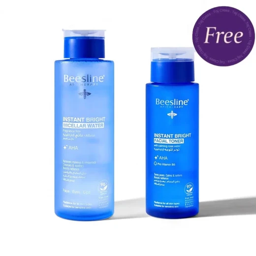 Beesline Instant Bright Micellar Water and Facial Toner Set, 2-in-1 Cleanser, 200ml