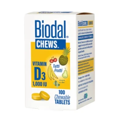 Biodal Vitamin D3 1000 IU Chewable Tablets 60 Count, Supports Bone Health and Immune System Function, Delicious Orange Flavor for Adults and Children, Easy to Swallow, Non GMO - Biodal