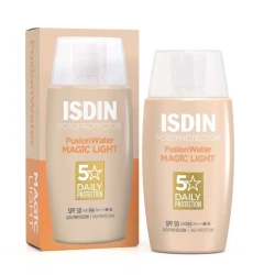 Isdin Fusion Water Magic SPF50 Light Tinted Sunscreen 50ml Broad Spectrum Protection 2024 Formula Daily Use for Face