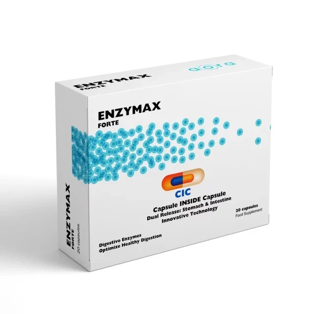 Aora Health Enzymax Forte 20 Capsules, Fast Acting Digestive Enzyme Supplement - Aora