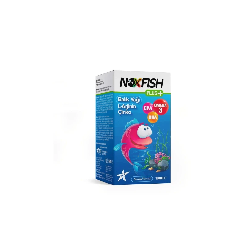 زيت السمك Dream Pharma Noxfish Plus+ مع إل-أرجينين بنكهة البرتقال 150 مل