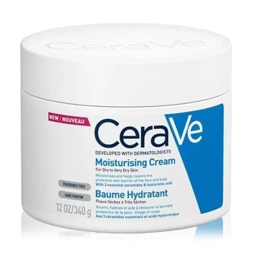 CeraVe Moisturizing Cream 340g for Dry and Extremely Dry Skin Provides 24 Hour Hydration, Dermatologist Recommended