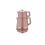 Korkmaz Demiks Electric Tea Kettle Mochachrome Stainless Steel Body 1.2 Liter Teapot 1.7 Liter Water Heater 2000 Watt - Korkmaz