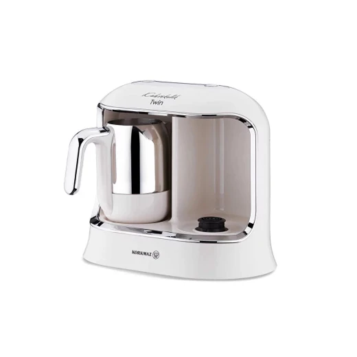 Korkmaz Kahvekolik Twin Coffee Machine Vanilla Chrome A861-08 for Traditional Turkish Coffee with Thermo Balance Technology - Korkmaz - Image 3