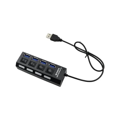 موزع USB 2.0 عالي السرعة بـ 4 منافذ مع مفاتيح تشغيل/إيقاف فردية ومؤشرات LED 6954810100169 موزع USB 2.0 عالي السرعة بـ 4 منافذ مع مفاتيح تشغيل/إيقاف فردية ومؤشرات LED 6954810100169