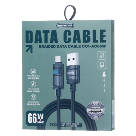 ريماكس كابل سي تو لايتنينج 66 واط USB-C بطول 1.2 متر أسود C01-AC66W - ريماكس - Image 2