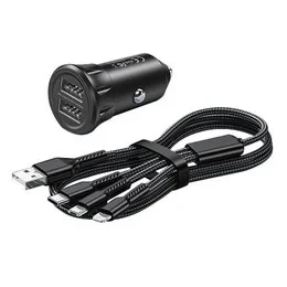 ريماكس شاحن سيارة فانجارد مزدوج USB 2.4A مع كابل شحن 3 في 1 - ريماكس - Image 2