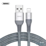 ريماكس RC-152i كابل لايتنينغ مضيء بطول 1 متر وشحن سريع 2.4 أمبير ونقل بيانات بسرعة 450 ميجابت بالثانية متوافق مع أجهزة آيفون وآيباد باللون الفضي - ريماكس