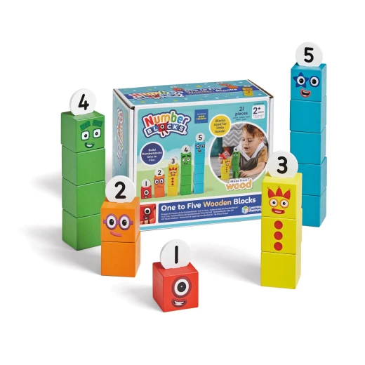 مجموعة مكعبات خشبية من موارد التعلم، Numberblocks من واحد إلى خمسة، مكعبات عد مجموعة مكعبات خشبية من موارد التعلم، Numberblocks من واحد إلى خمسة، مكعبات عد