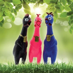 Novelty Squawking Stress Chicken Rubber Toy, Screaming Loudly When Squeezed, Assorted Colors, 30cm Tall