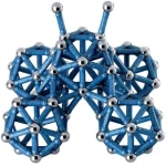 مجموعة ألعاب بناء مغناطيسية Geomag Metal 270، قضبان زرقاء وكرات كروم