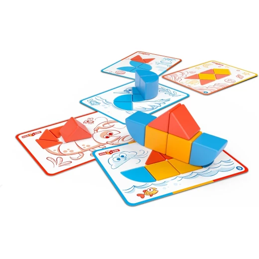 مجموعة مكعبات وبطاقات Geomag Magicube، 16 قطعة، مكعبات بناء مغناطيسية للأطفال الصغار - Image 3