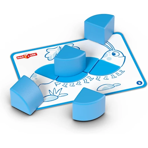 مجموعة مكعبات وبطاقات Geomag Magicube، 16 قطعة، مكعبات بناء مغناطيسية للأطفال الصغار - Image 4