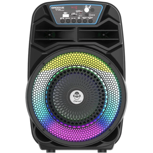 مكبر صوت iDance Groove 114 MK3 بلوتوث محمول مع كاريوكي، أسود/أبيض مكبر صوت iDance Groove 114 MK3 بلوتوث محمول مع كاريوكي، أسود/أبيض
