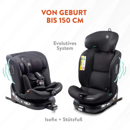 BABYAUTO Aitana iSize Car Seat: 360 Degree Rotation, Reclining Tilt Footrest for Comfort, ISOFIX Installation, Suitable for Children 0-12 Years, Charcoal Grey Finish - Babyauto - Image 4