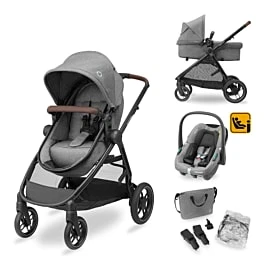 Maxi-Cosi Zelia S Trio 3-in-1 Travel System, Black, Newborn to 4 Years