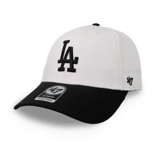 قبعة سناب باك 47 Brand MLB Sure Shot لفريق لوس أنجلوس دودجرز، لون أبيض وأسود، مقاس قابل للتعديل، قبعة بيسبول رسمية بحافة مسطحة، مقاس واحد يناسب معظم المقاسات، مصنوعة من القطن عالي الجودة، مناسبة للرجال والنساء قبعة سناب باك 47 Brand MLB Sure Shot لفريق لوس أنجلوس دودجرز، لون أبيض وأسود، مقاس قابل للتعديل، قبعة بيسبول رسمية بحافة مسطحة، مقاس واحد يناسب معظم المقاسات، مصنوعة من القطن عالي الجودة، مناسبة للرجال والنساء