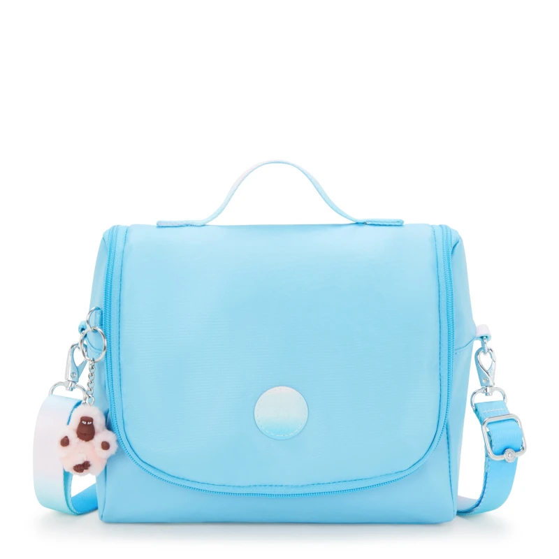 حقيبة غداء Kipling New Kichirou Sea Blue Met كبيرة مع أكمام ترولي - كيبلينج