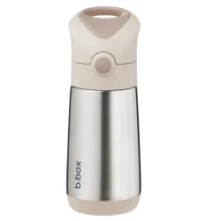 b.box Insulated Straw Bottle 350ml Latte, Triple Layer, Leak-Proof, for Kids